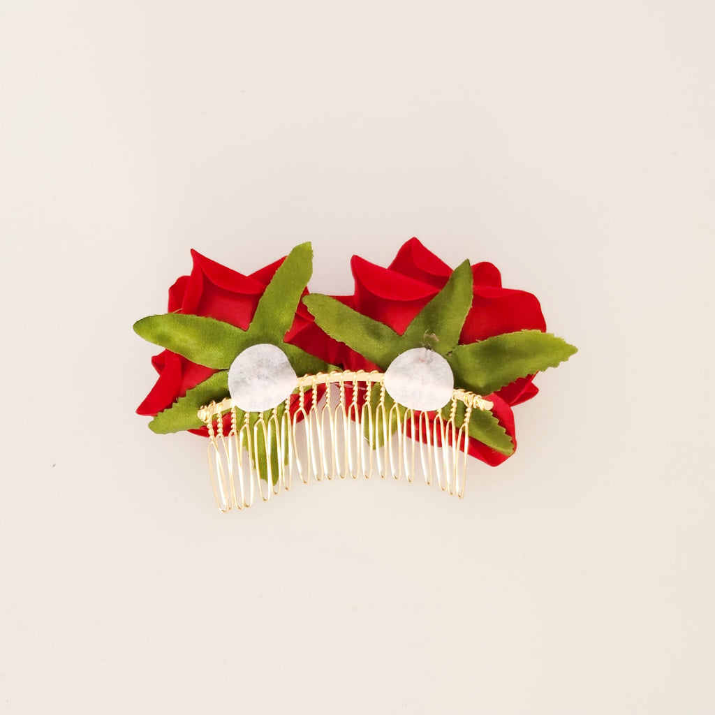 Gwynnie's Accessories | Elizabeth Rose Hair Flower Red