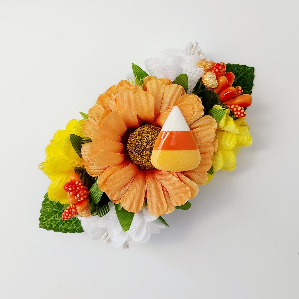 Gwynnie's Handmade Hair Flower - Candy Corn Blossom