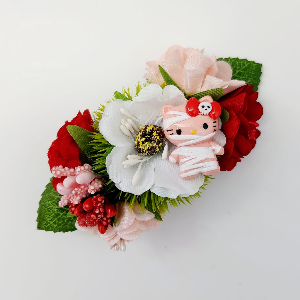 Gwynnie's Handmade Hair Flower - Halloween Kitty Blossom
