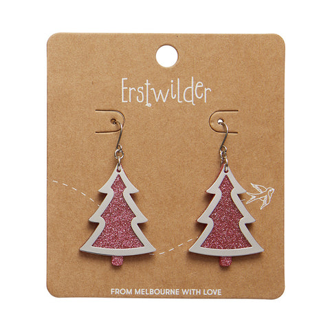 Erstwilder Essentials - Merry Kitschmas | Pink Christmas Tree Drop Silver