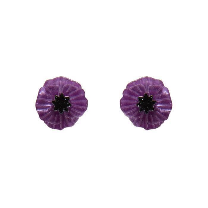 Erstwilder Earrings - Poppy Field | Purple Studs