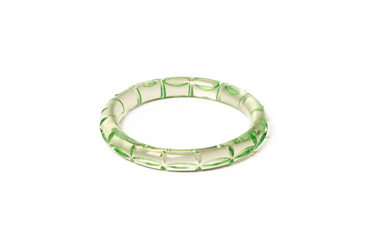 Splendette Clear Heavy Carve Pistachio CLASSIC Narrow Bangle