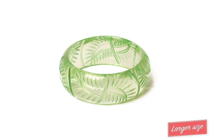Splendette Clear Heavy Carve Pistachio DUCHESS Wide Bangle
