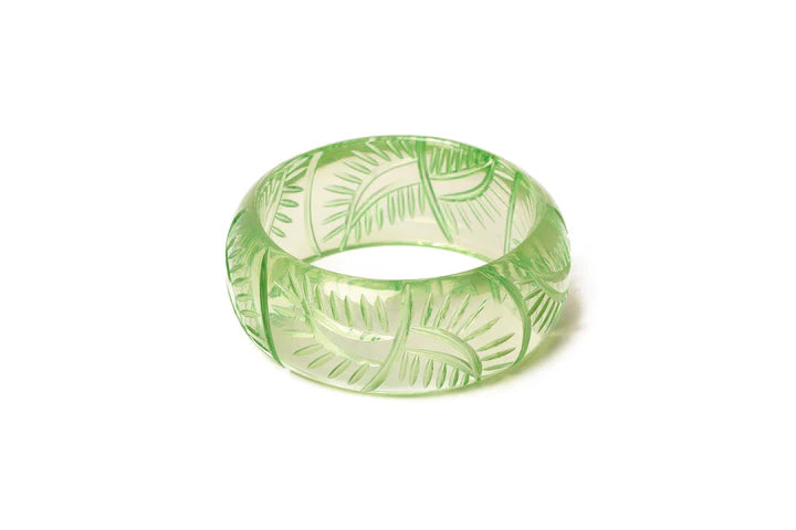 Splendette Clear Heavy Carve Pistachio CLASSIC Wide Bangle