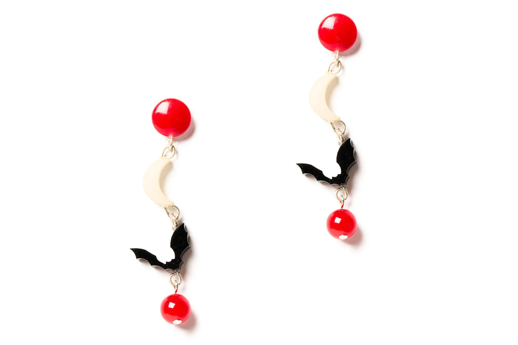 !! PRE-ORDER !! Splendette Earrings | Halloween 26 Blood Bat