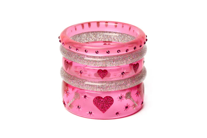 Splendette Valentines '25 Key To My Heart Pink CLASSIC Narrow Bangle