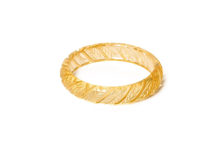 Splendette Clear Heavy Carve Lemonade CLASSIC Midi Bangle