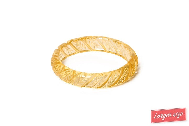 Splendette Clear Heavy Carve Lemonade DUCHESS Midi Bangle