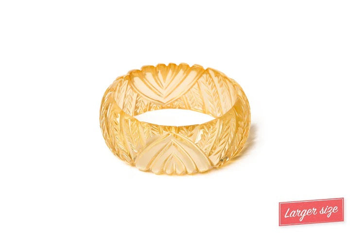 Splendette Clear Heavy Carve Lemonade DUCHESS Wide Bangle