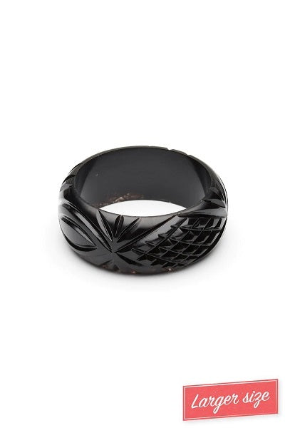 Splendette Heavy Carve Black DUCHESS Wide Bangle