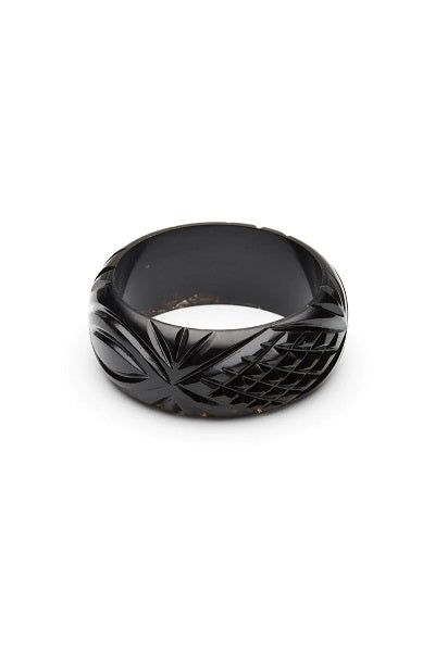 Splendette Heavy Carve Black CLASSIC Wide Bangle