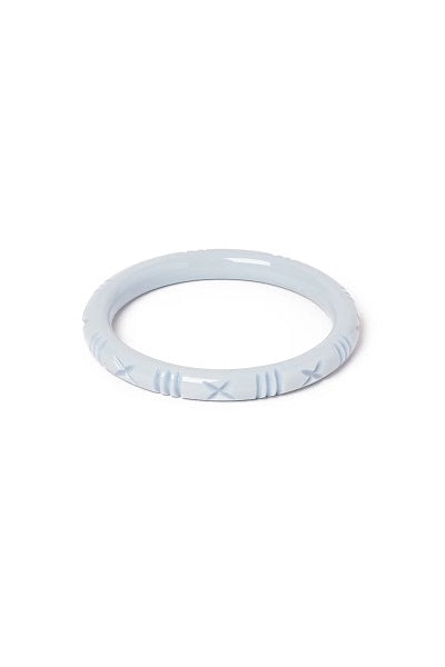 Splendette Heavy Carve Powder Blue CLASSIC Narrow Bangle