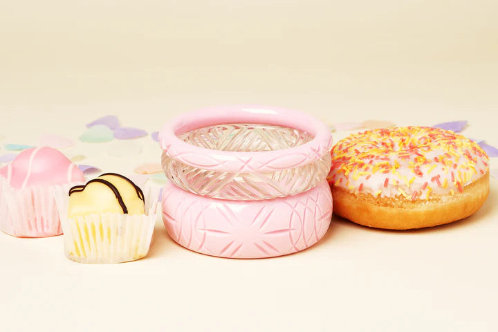 Splendette Heavy Carve Baby Pink DUCHESS Midi Bangle