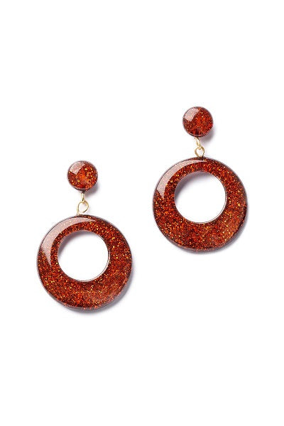 Splendette Earrings | Glitter Bronze