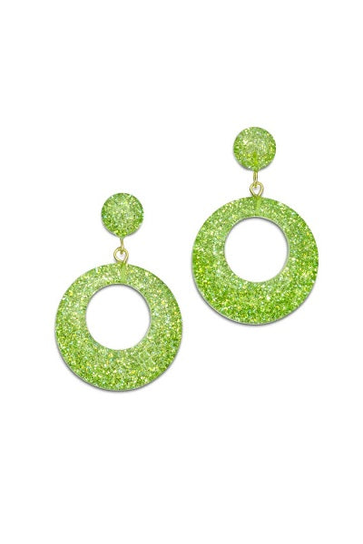 Splendette Earrings | Glitter Lime