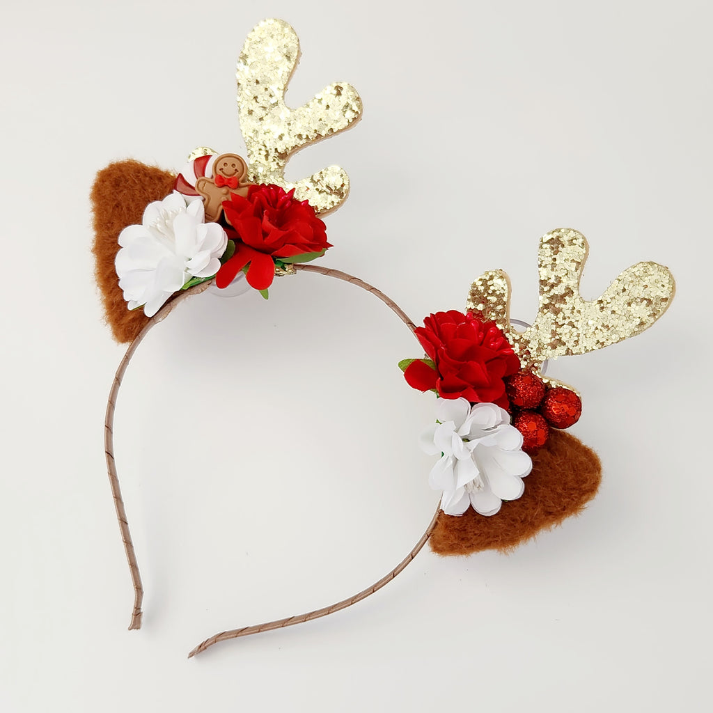 Gwynnie's Hair Flower - Christmas Reindeer Gingerbread Lane