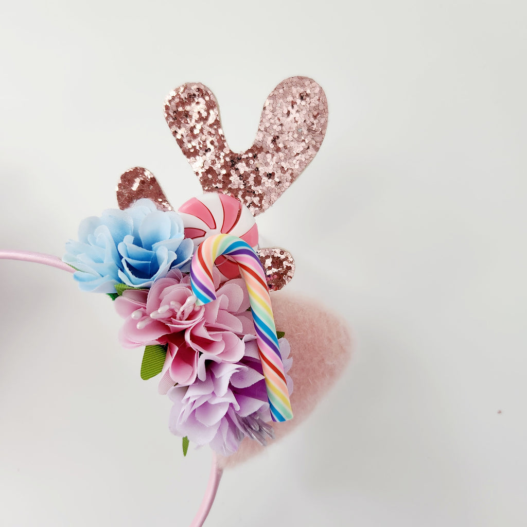 Gwynnie's Hair Flower - Christmas Reindeer Candy Cane Lane