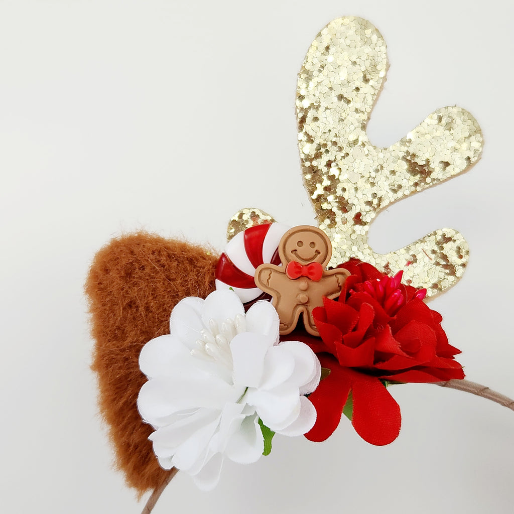 Gwynnie's Hair Flower - Christmas Reindeer Gingerbread Lane