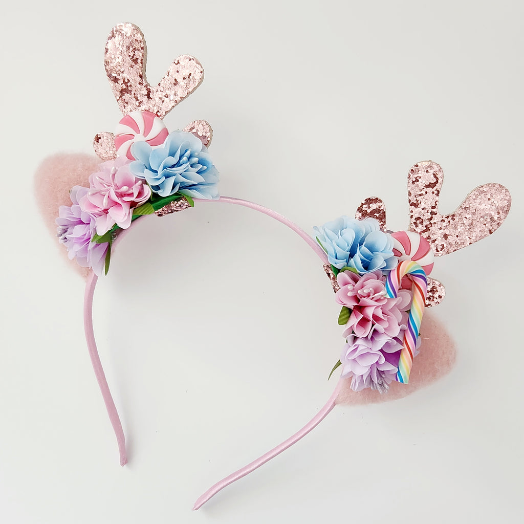 Gwynnie's Hair Flower - Christmas Reindeer Candy Cane Lane