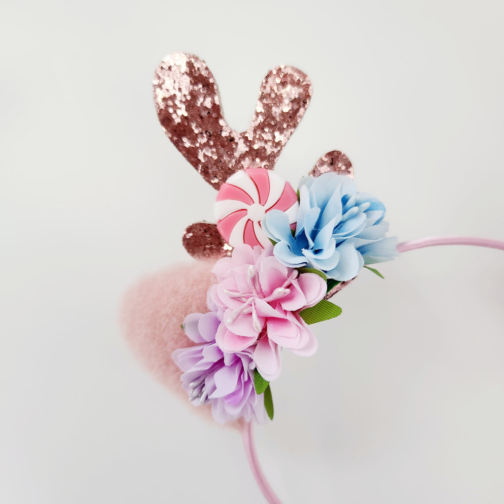 Gwynnie's Hair Flower - Christmas Reindeer Candy Cane Lane