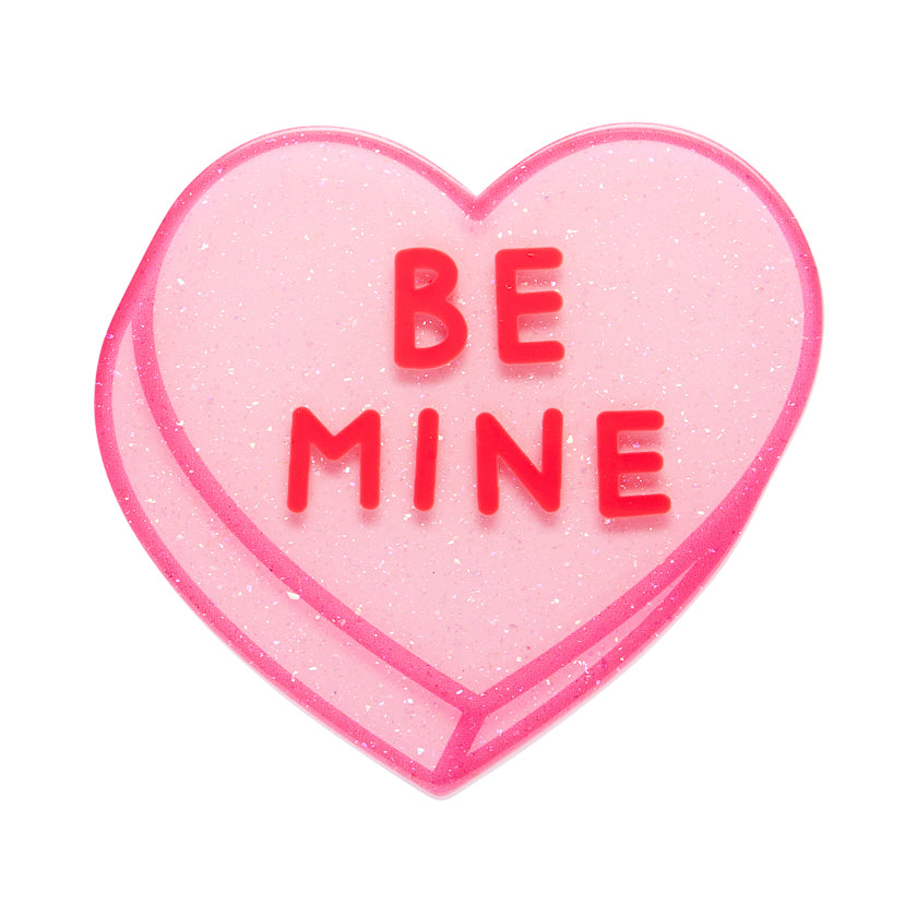 Erstwilder Brooch - Sweet Valentine | Candy Heart Simplified Mini Pink