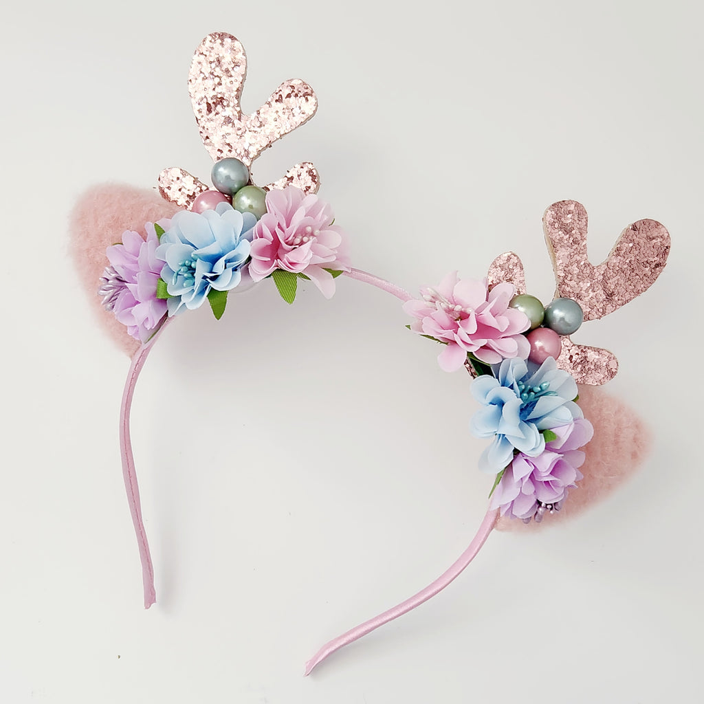 Gwynnie's Hair Flower - Christmas Reindeer Pinkmas