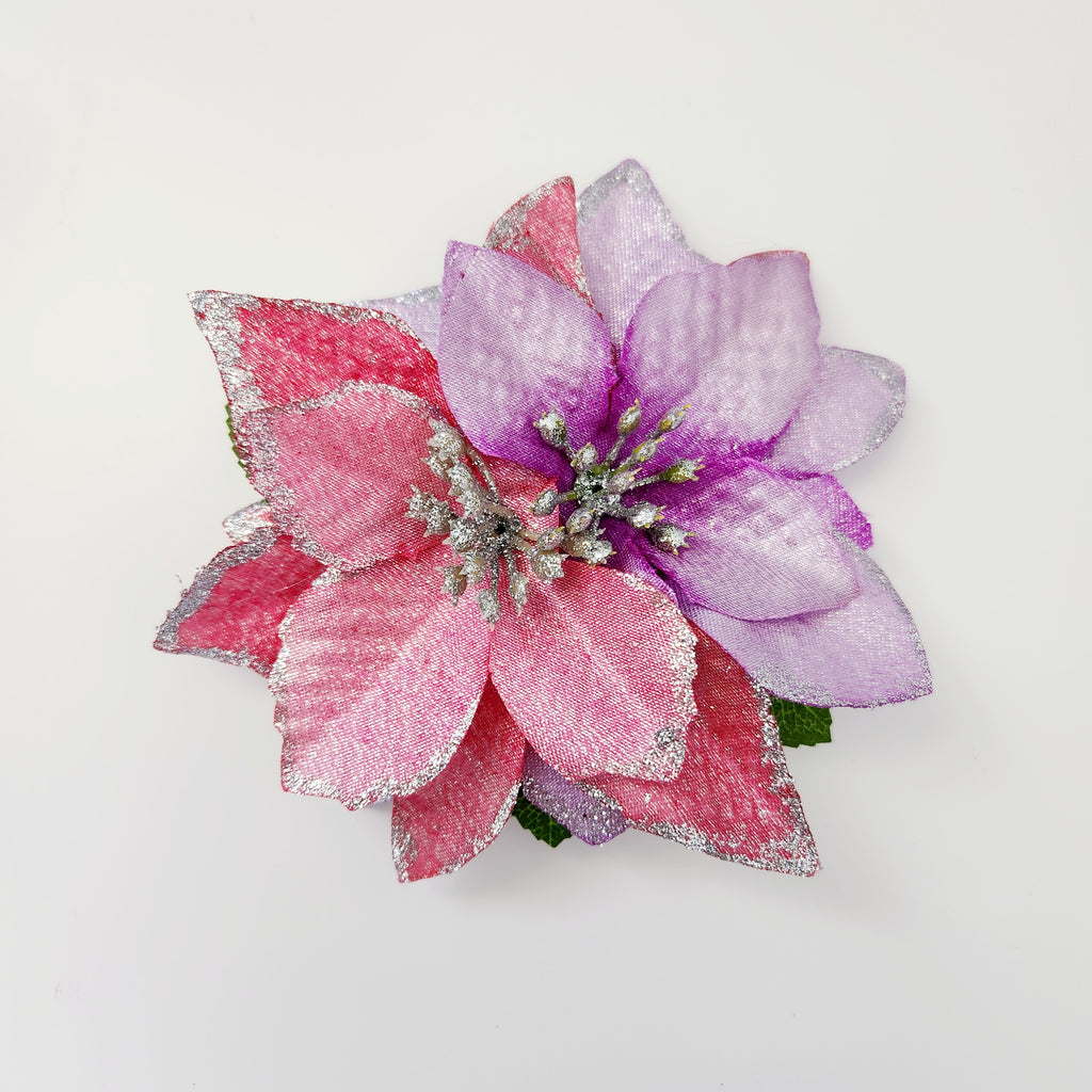 Gwynnie's Hair Flower - Christmas Poinsettia Purple & Pink