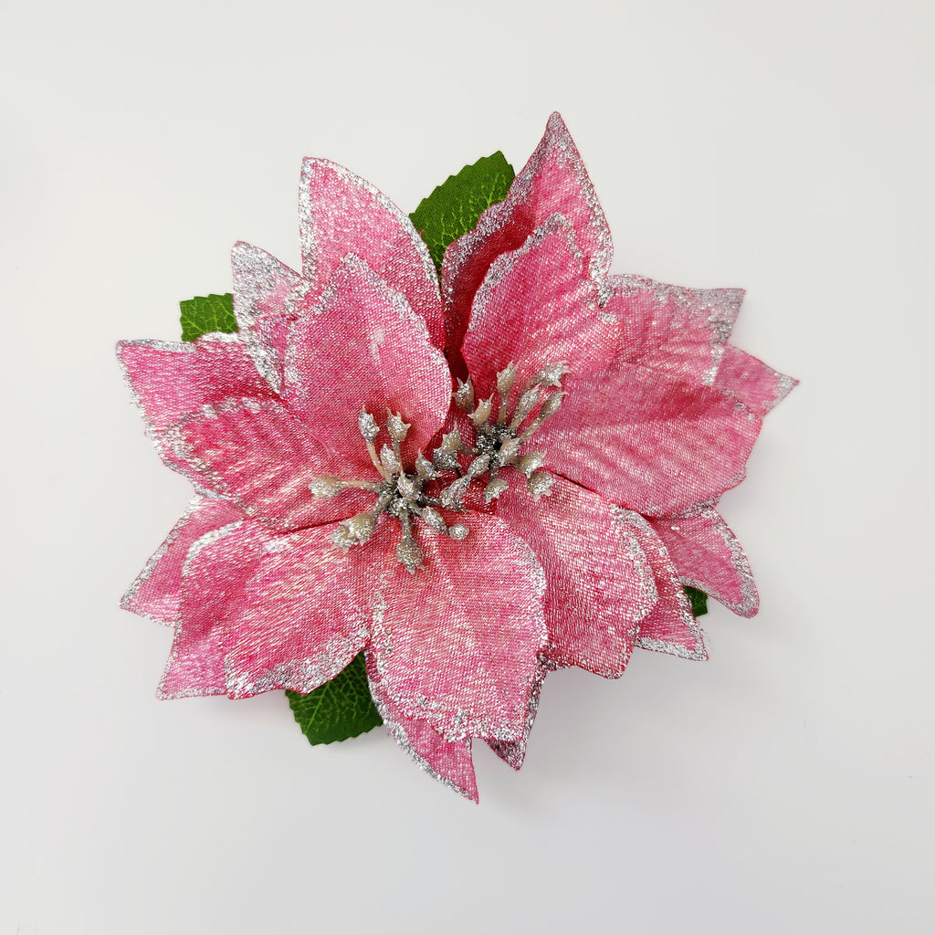 Gwynnie's Hair Flower - Christmas Poinsettia Double Pink PRE-ORDER 24HR TURNAROUND