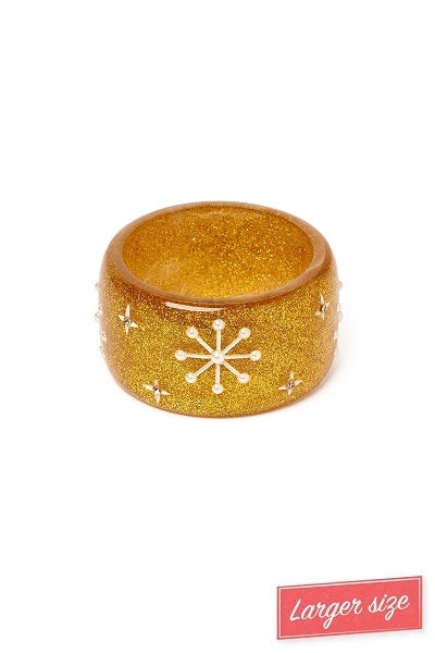 Splendette Christmas '24 Snowflake Gold DUCHESS Wide Bangle