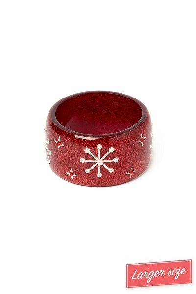 Splendette Christmas '24 Snowflake Red DUCHESS Wide Bangle