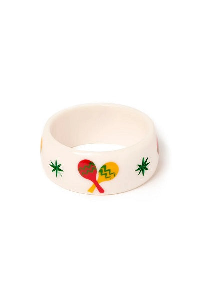 Splendette Maracas White CLASSIC Wide Bangle