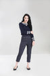 Hell Bunny Peebles Cigarette Trousers Navy (S ONLY)