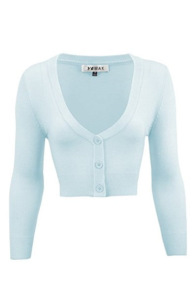 MAK Cropped Cardigan Light Blue (S ONLY)