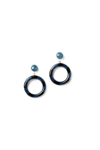 Splendette Earrings | Christmas '22 Glitter Candy Black & Blue