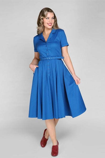 Collectif Caterina Blue Swing Dress (SIZES 6 ONLY)
