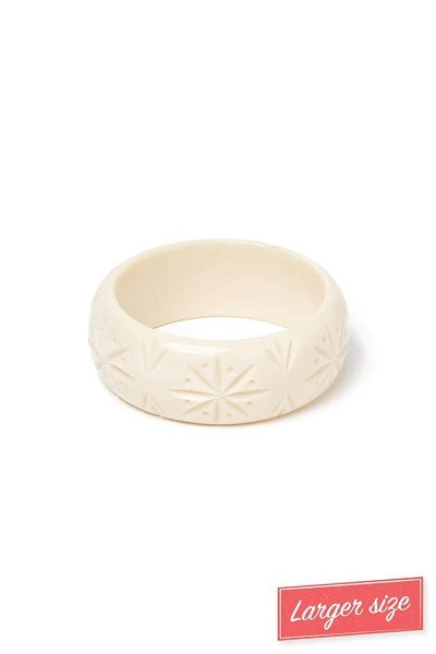 Splendette Heavy Carve Cream DUCHESS Wide Bangle