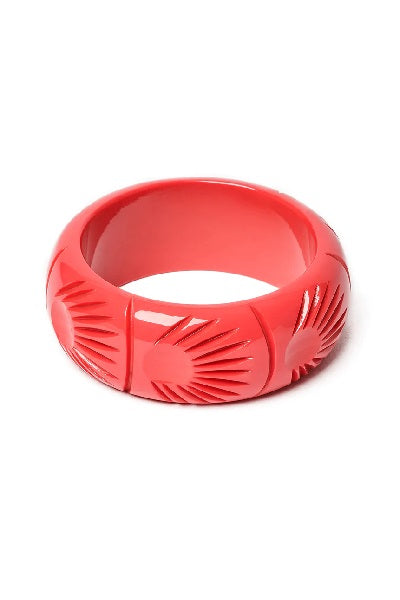 Splendette Heavy Carve Hibiscus CLASSIC Wide Bangle