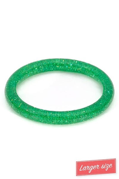 Splendette Glitter Leaf Green DUCHESS Narrow Bangle
