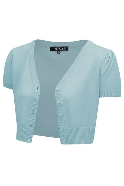 Blue short clearance sleeve cardigan