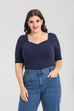 Hell Bunny Philippa Top Navy (XL ONLY)