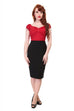 Collectif Polly Black Bengaline Skirt (10, 12 & 18 ONLY)