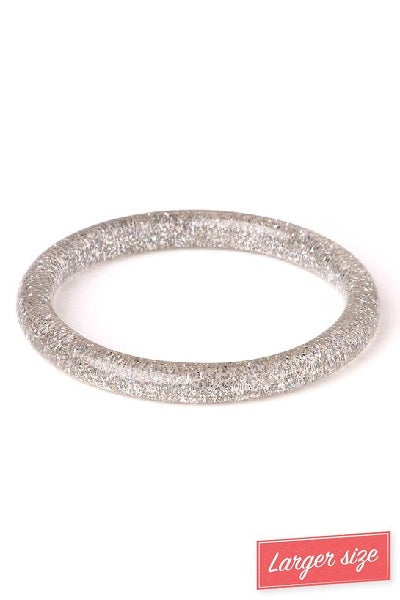 Splendette Glitter Silver DUCHESS Narrow Bangle