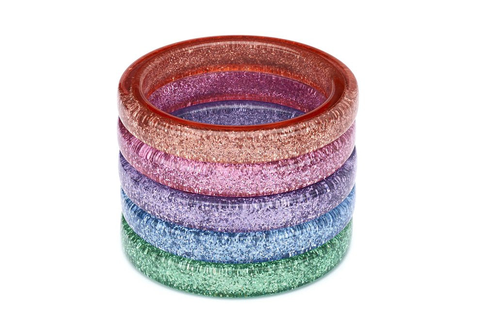 Splendette Glitter Powder Blue DUCHESS Narrow Bangle