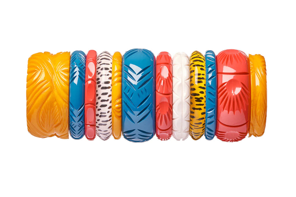 Splendette Heavy Carve Hibiscus CLASSIC Wide Bangle