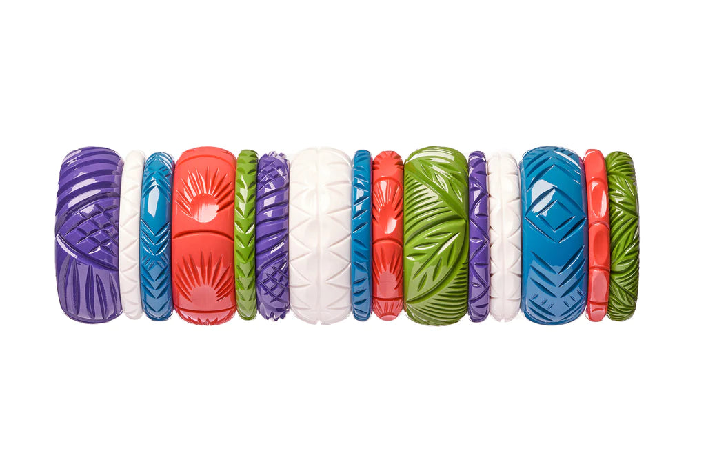 Splendette Heavy Carve Hibiscus CLASSIC Midi Bangle