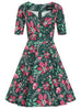 Collectif Trixie Escapist Floral Green Swing Dress (SIZE 8 Only)