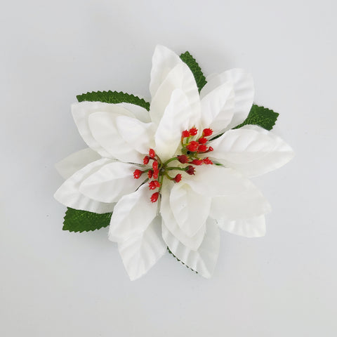 Gwynnie's Hair Flower - Christmas Poinsettia Double White