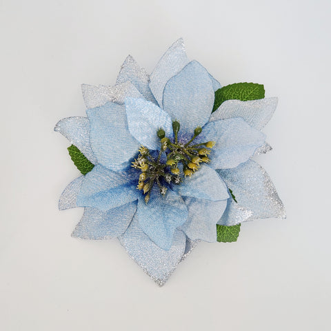 Gwynnie's Hair Flower - Christmas Poinsettia Double Blue