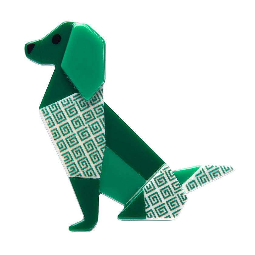 Erstwilder Brooch - Origami Give the Dog a Bone