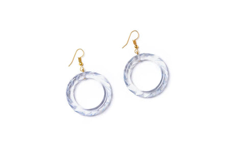 Splendette Earrings | Clear Heavy Carve Breeze